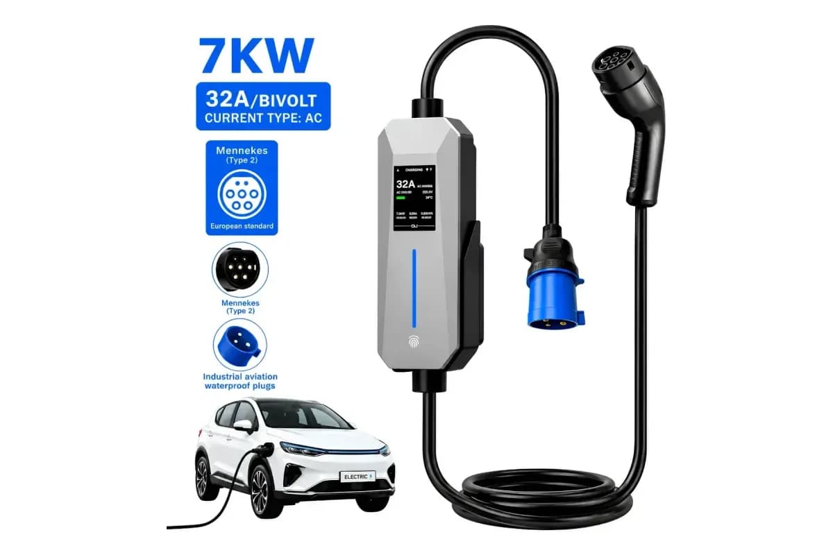 Wallbox 7,4 kW bivolt Tipo 2 com conector Tipo 2 (foto do anúncio)
