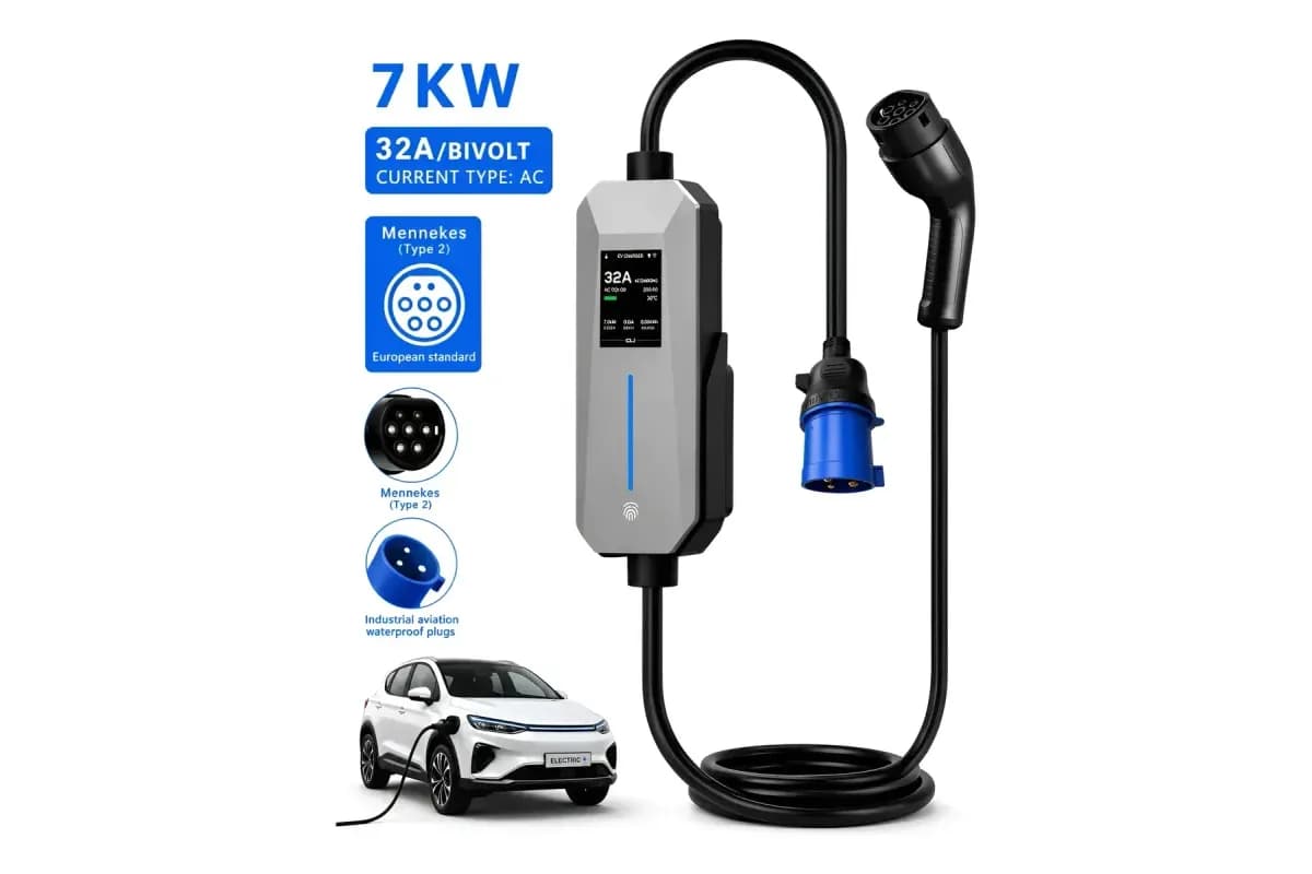 Wallbox 7 kW bivolt IP54 32 A com conector Tipo 2 (foto do anúncio)