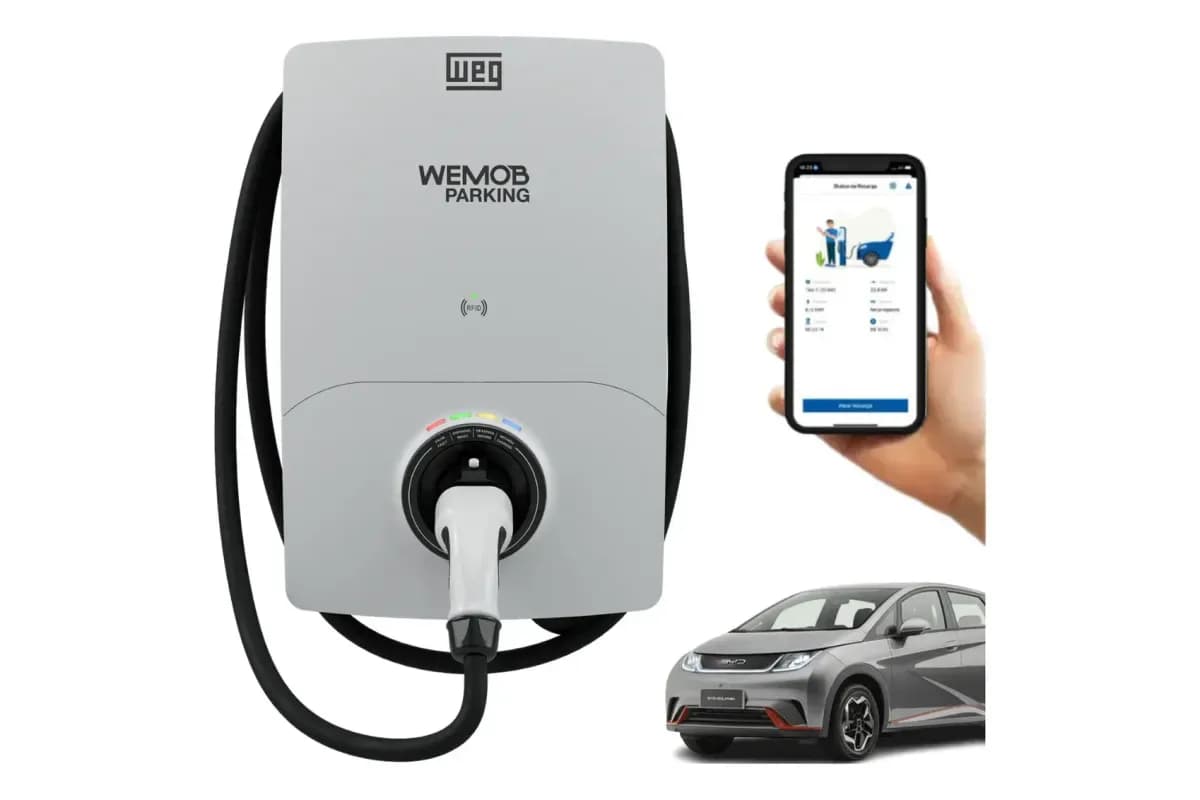 Wallbox WEG WEMOB Parking 23 kW com conector Tipo 2 (foto do anúncio)